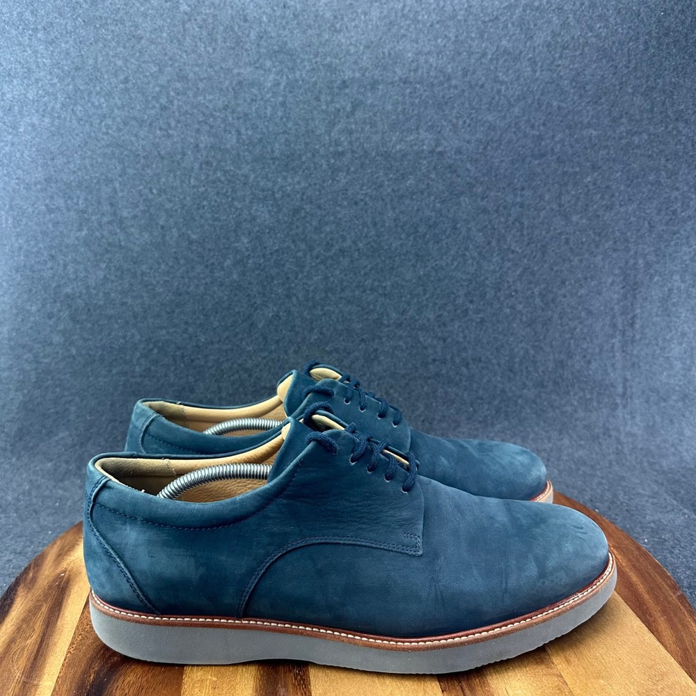 Samuel Hubbard Mens Casual Lace Up Shoes Blue Suede Leather Oxford M2160 Sz 12